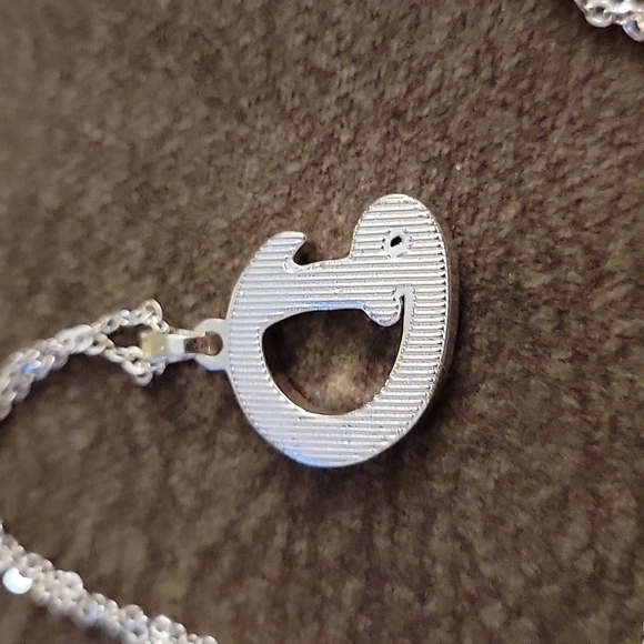 3/$30 Silvertone Initial D Monogram Silver Plated Chain Necklace - Picture 4 of 7